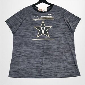 Vanderbilt Commodores Nike Tee Dri-Fit Shirt Womens‎ XXL Gray Logo NEW